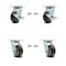 Service Caster 4 Inch Polyurethane Caster Set with Roller Bearings 4 Swivel Lock 2 Brake SCC SCC-30CS420-PPUR-TLB-BSL-2-BSL-2 - alternate 1